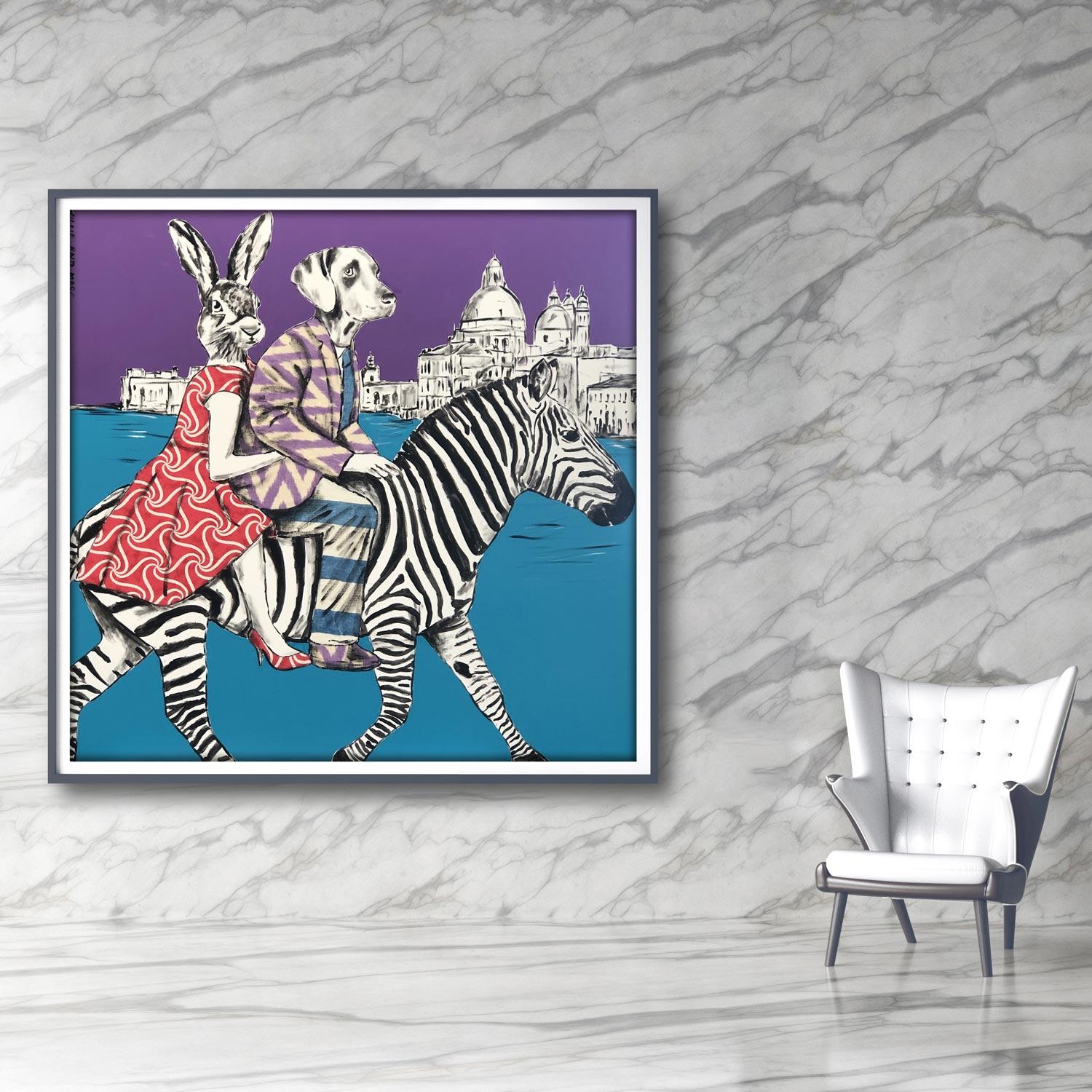 Animal Print - Gillie and Marc - Art - Limited Edition - Zebra - Love - Travel For Sale 6