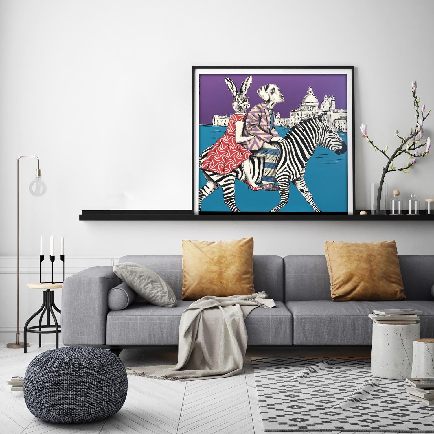 Animal Print - Gillie and Marc - Art - Limited Edition - Zebra - Love - Travel For Sale 7