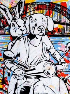 Painting Print - Gillie and Marc - Art - Limited Edition - Travel - Vespa - Love