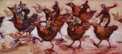 The Bird Race by Nicola Bealing- Oil Paint, Figurative Painting, 21st Century