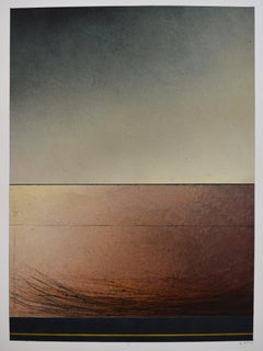 Untitled Peach by Richard Adams- Oil Paint, Abstract Painting, 21st Century