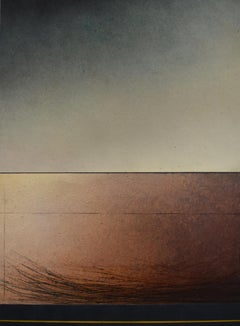 Untitled Peach by Richard Adams- Oil Paint, Abstract Painting, 21st Century