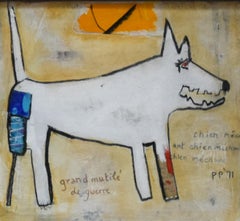 Untitled Dogs by Andrew Johnstone- Mixed Media, Animal Painting