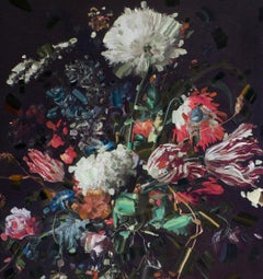 Untitled 273 by Tiffany Calvert, oil on digital print on canvas, floral painting