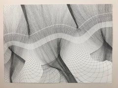 Fluidity 2 pen on paper, black and white drawing, optical illusion artwork