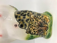 Pika-chan Leopard - Contemporary, whimsical colorful Japanese, Arita porcelain