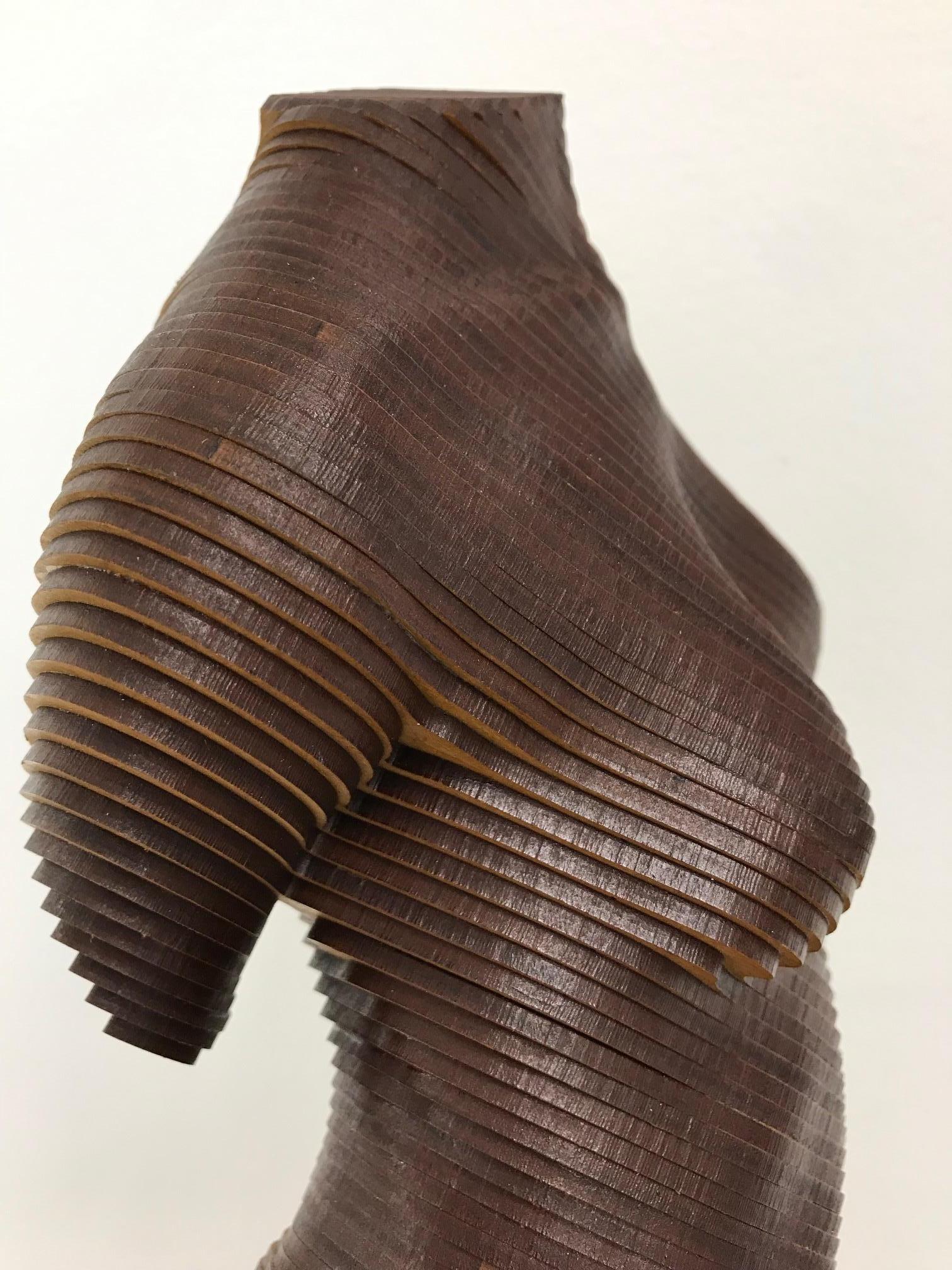 Rosie..Contemporary wood sculpture, classical nude female torso, Topology idea For Sale 2