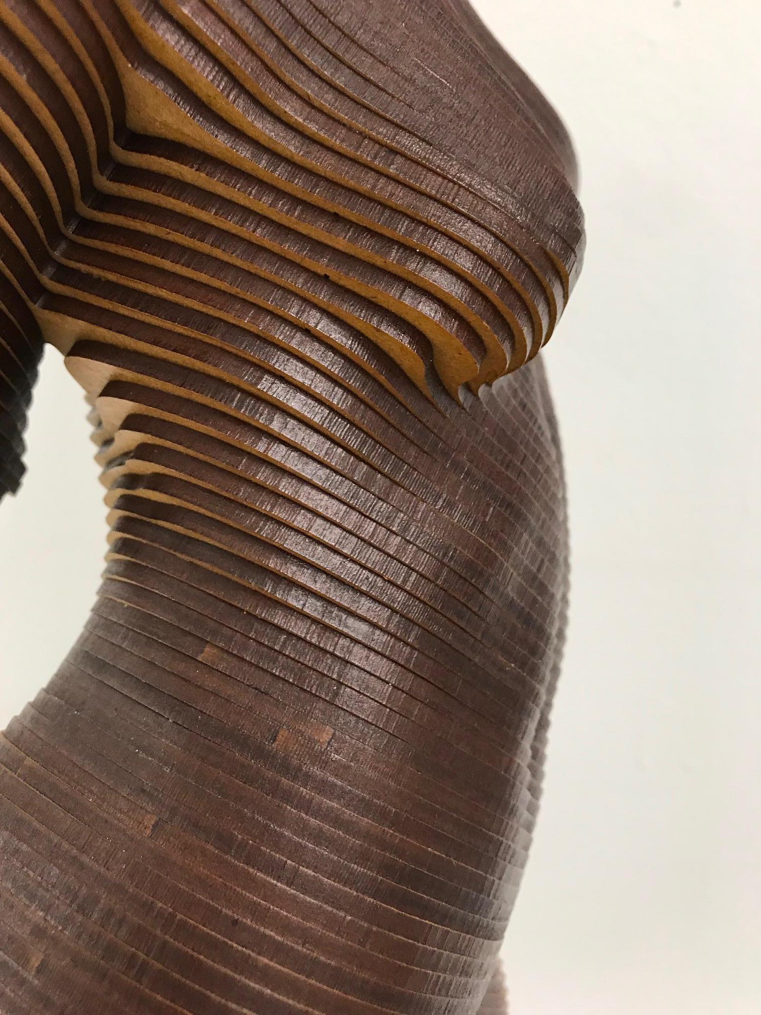 Rosie..Contemporary wood sculpture, classical nude female torso, Topology idea For Sale 3