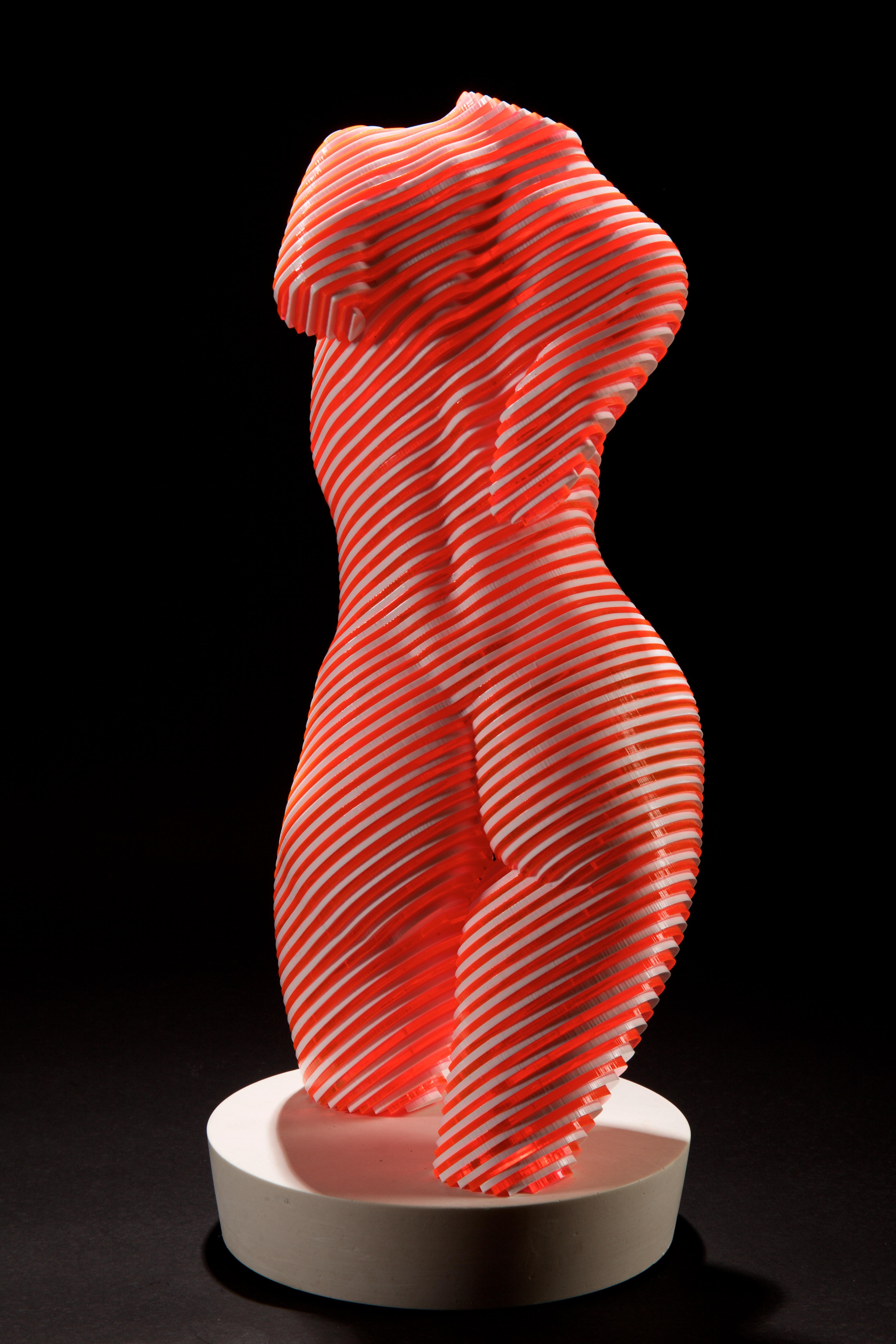 Roxie..Contemporary plexiglass sculpture, nude female, suitable outdoor display  - Sculpture by Olivier Duhamel