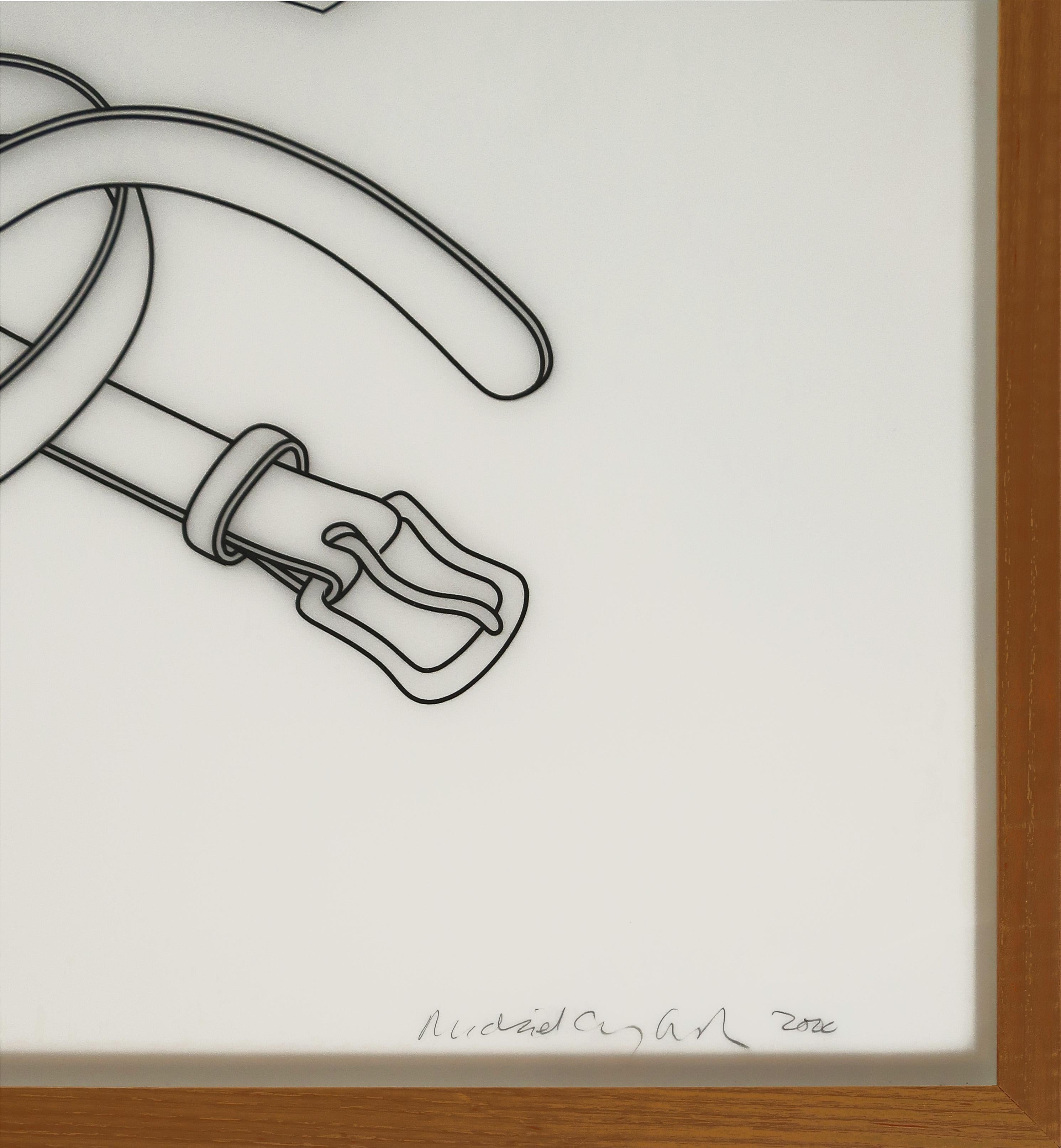 Michael Craig-Martin
Untitled (after ‘Las Meninas’), 2000
Tape on acetate
37 x 32 1/2 inches (sheet)
37 1/2 x 33 1/8 x 1 1/2 inches (frame)
Signed recto