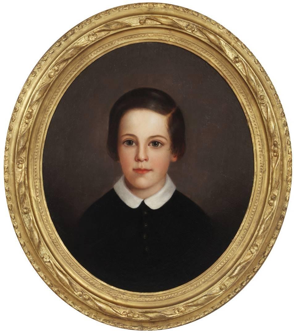 Albert Peale, Age 9, Portrait by Mary Jane Peale (1827-1902, American) For Sale 1