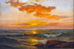 Seascape at Sunset by Adelaide Brooks Johnson (1877-1959, American)