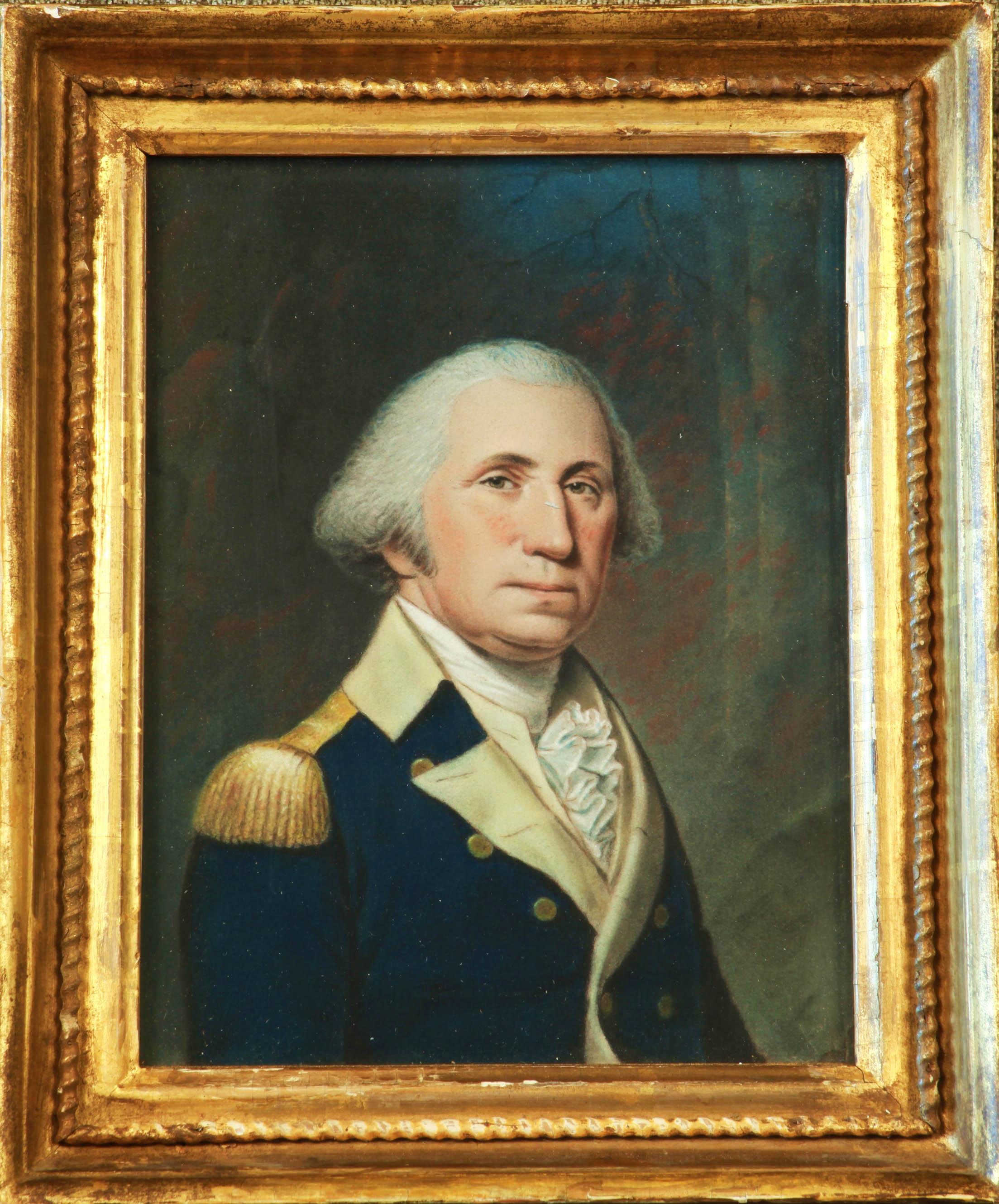 Ellen Wallace Sharples (1769-1849)
Portrait of George Washington, c. 1800
Pastel on paper
9 ¼x 7 ¼inches

Ellen Sharples was one of the country’s first professional women artists. She was born in England to a Quaker family. Ellen Wallace was a