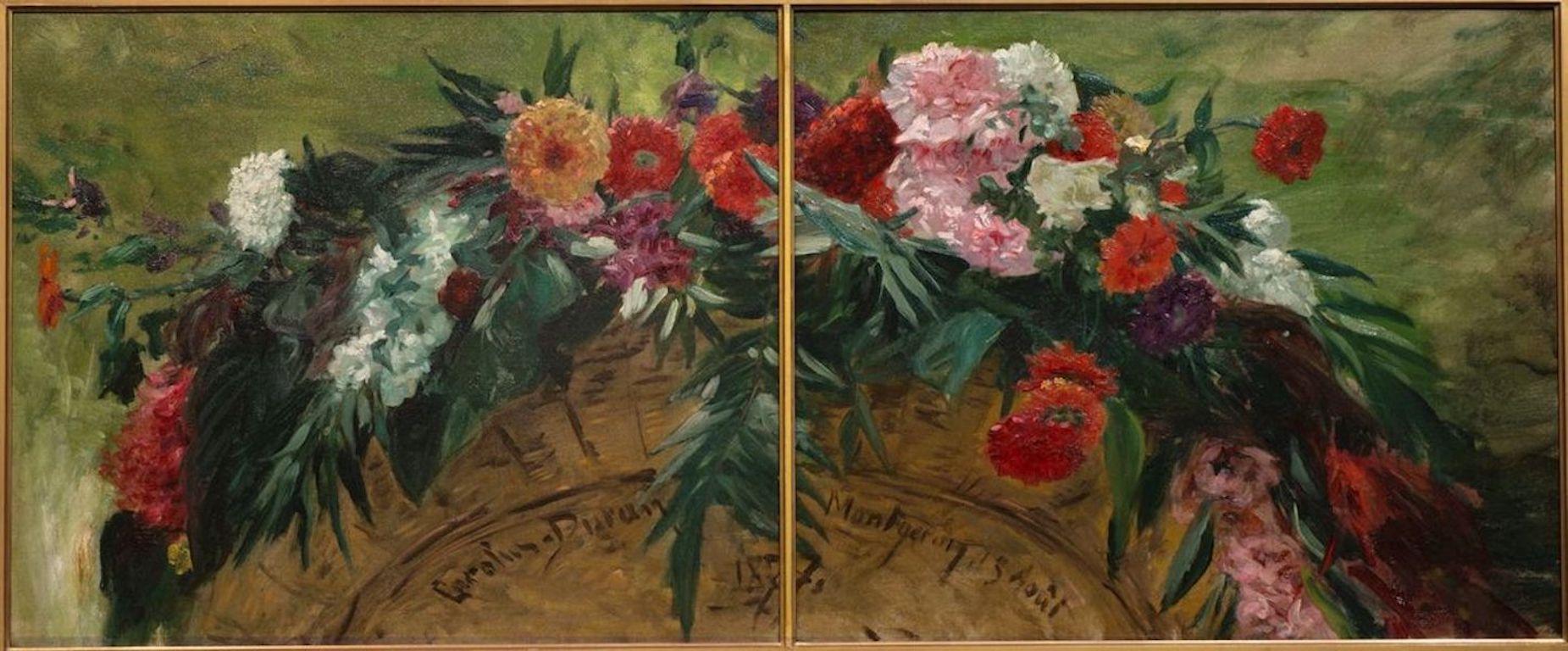 CHARLES AUGUSTE ÉMILE CAROLUS-DURAN Still-Life Painting - Bouquet de Fleurs, 1877, Floral Still-life by Carolus-Duran (1838-1917, French)