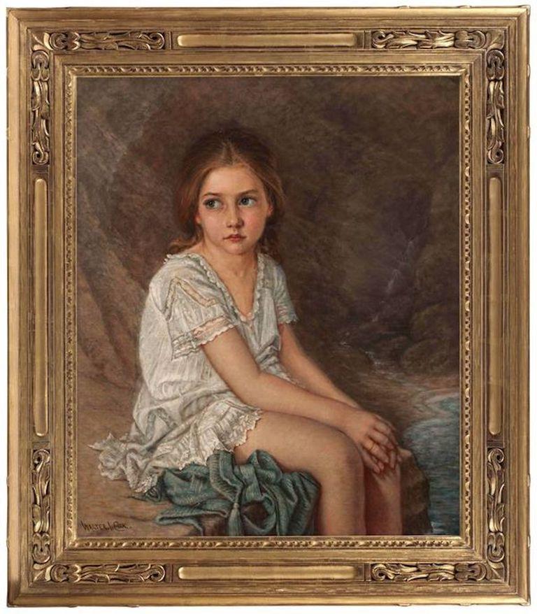 19th-century Portrait of a Girl by Walter Cox (1867-1930) For Sale 1