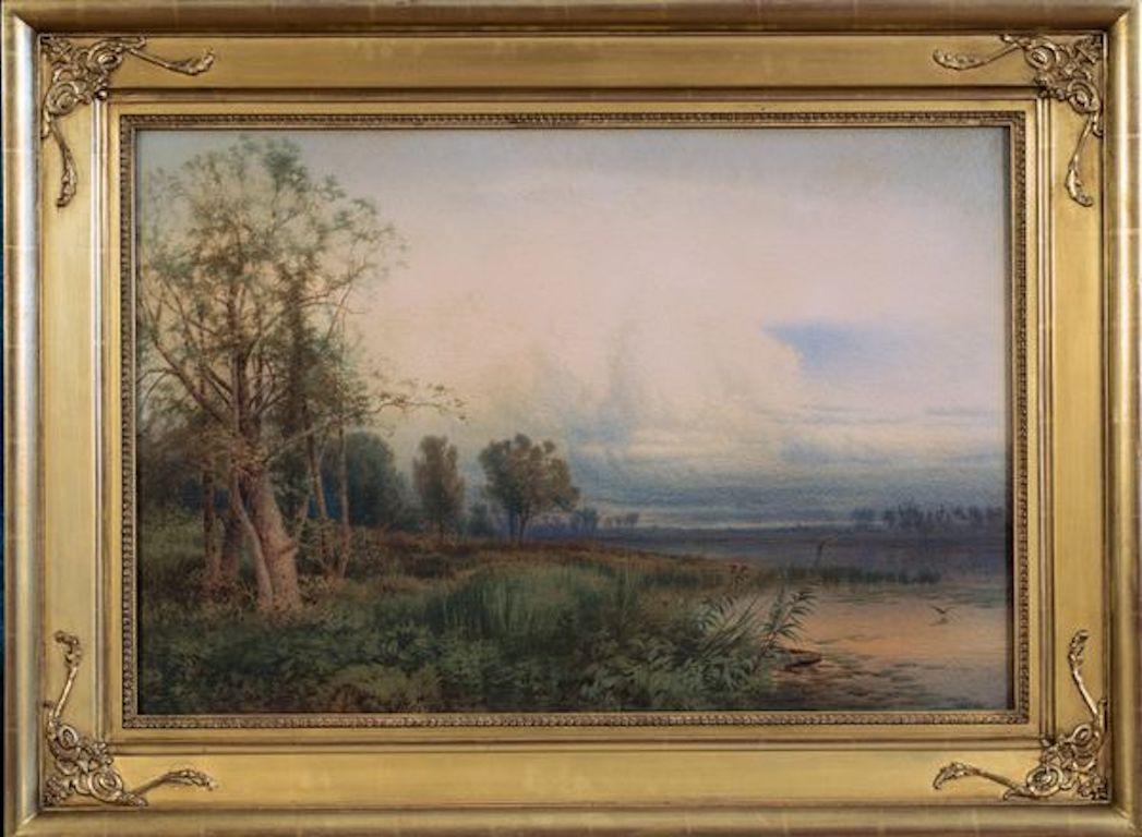Montezuma Marsh, 1872 Hudson River School landscape by William Hart (1823–1894) For Sale 1