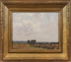 Haystacks, Impressionist Landscape by Robert Vonnoh (1858-1933, American)