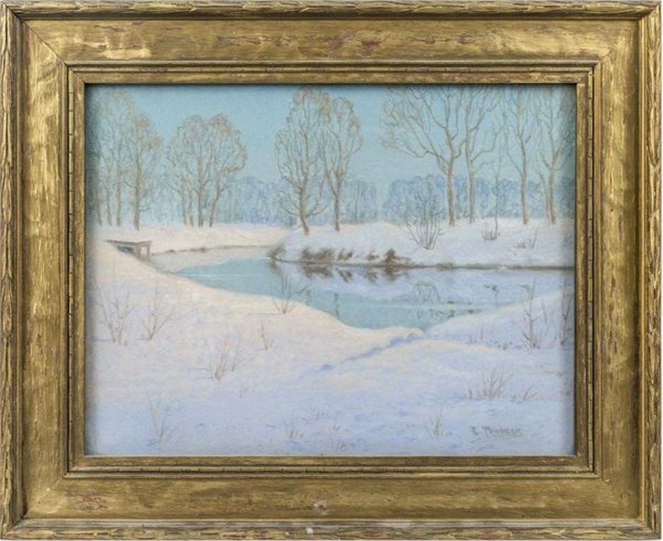 North Branch, Chicago River, Tonalist Landscape by Elling Tronnes (1870-1965) For Sale 1