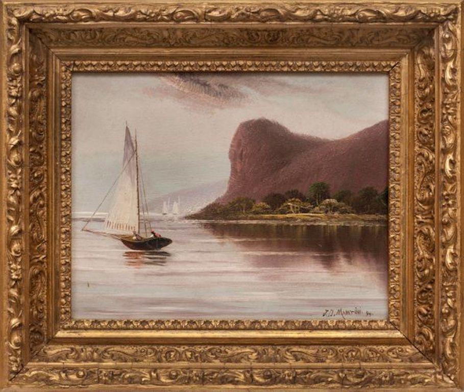 Pair of Hudson Highland Views by John Martini, Jr. (Fl. 1890's, American) - Hudson River School Painting by John Martini, Jr. (J. D. Martini)
