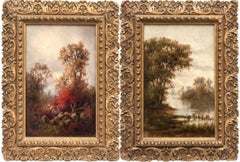 Pair of Hudson River Landscapes by Annie Cornelia Shaw (1852-1887, American)