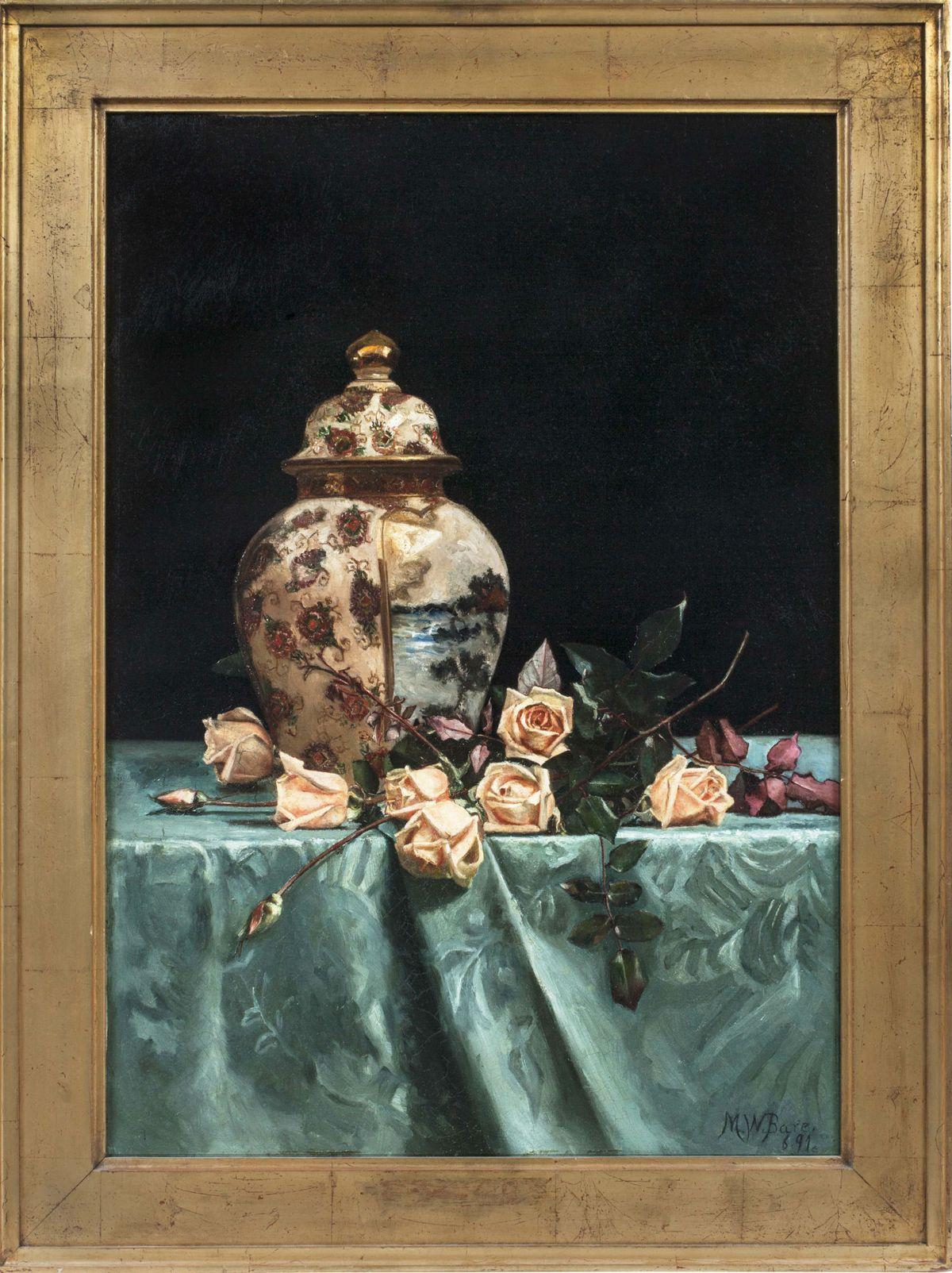 Still LIfe with Roses by Martha Bare ((1864-1940, American) For Sale 1