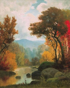 Hudson River School Autumn Landscape by Charles T. Phelan (b. 1840, American)