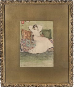 Woman in an Interior, Watercolor by Grace Cochrane Sanger (1885-1966, American)
