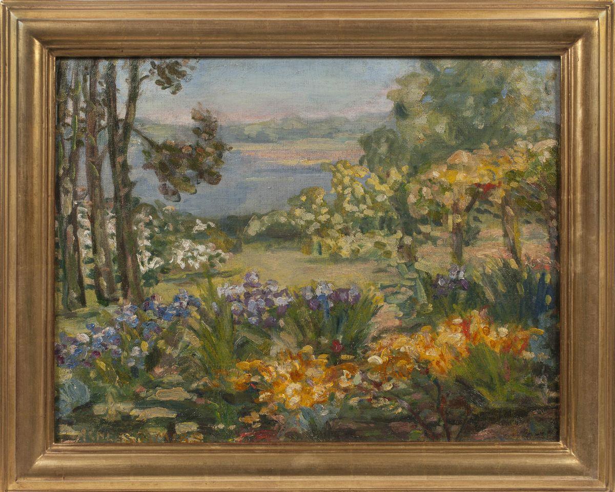  The Artist’s Garden, Rye, NY by Agnes Louise Symmers (1882 – 1941, American) For Sale 1