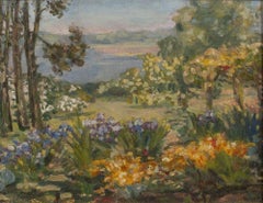 The Artist’s Garden, Rye, NY by Agnes Louise Symmers (1882 – 1941, American)