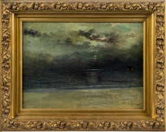 Dusk at Sea, Coastal Scene by Mary Lord Stevens (1833-1920, American)