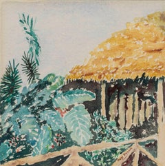 Thatch House Hawaii by Mary Fleener (20th Century, American)