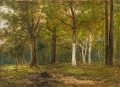 In the Catskill Woodlands by Thomas B. Griffin (1858-1918, American)