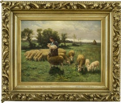 Shepherdess in a Field, 1899 by Elmer Ellsworth Garnsey (1862-1946, American)