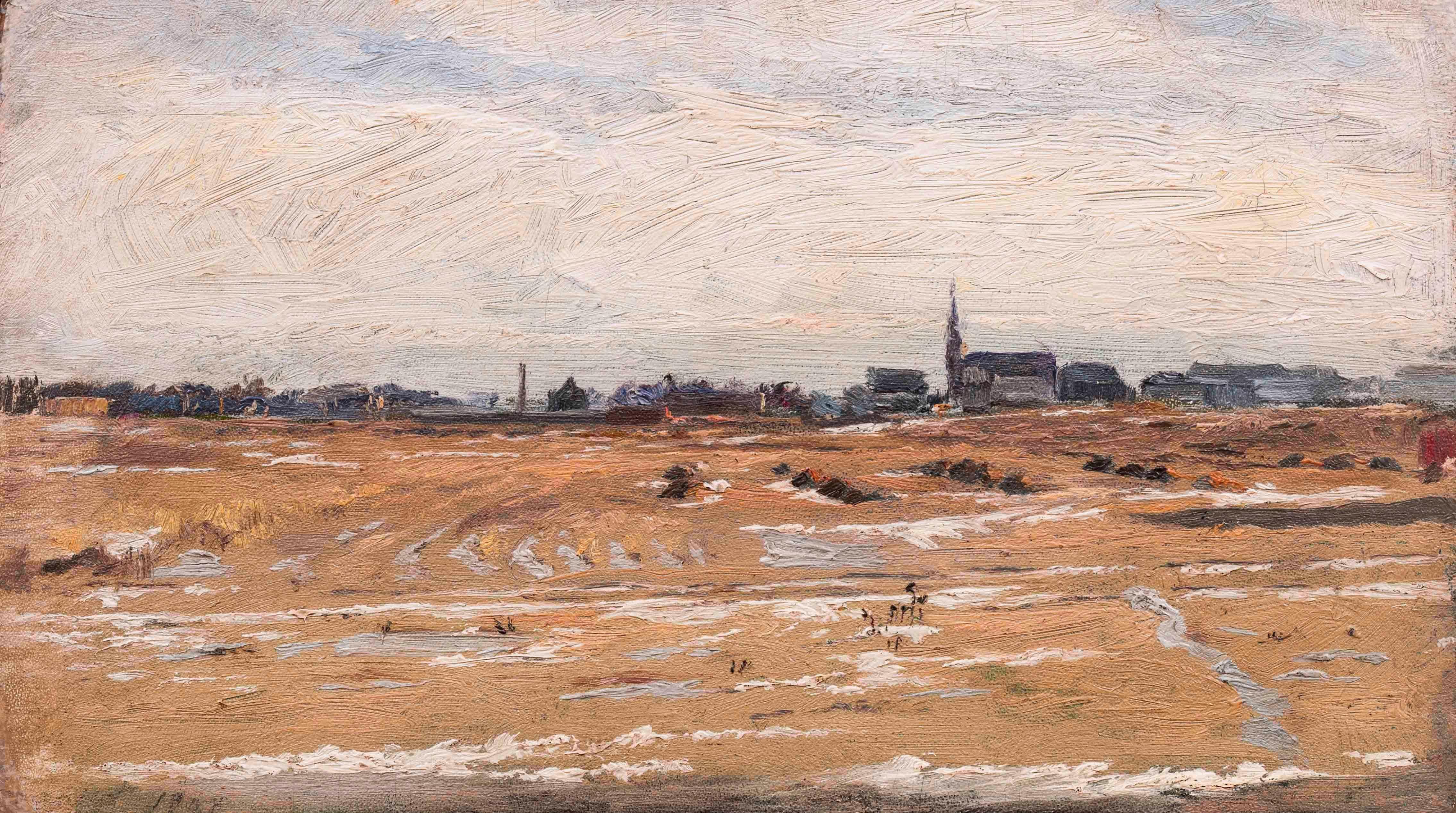 Church at Indian Hill and Rogers Park Looking South by Max Gundlach (1863‒1957, American)

MAX GUNDLACH (1863‒1957)
Church at Indian Hill and Rogers Park Looking South
Oil on board
7 ½ x 13 ¼ inches
Estate of the artist

Affectionately known as