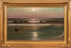 Seascape, a Tonalist painting by Lars Jonson Haukaness (1862-1929, American)