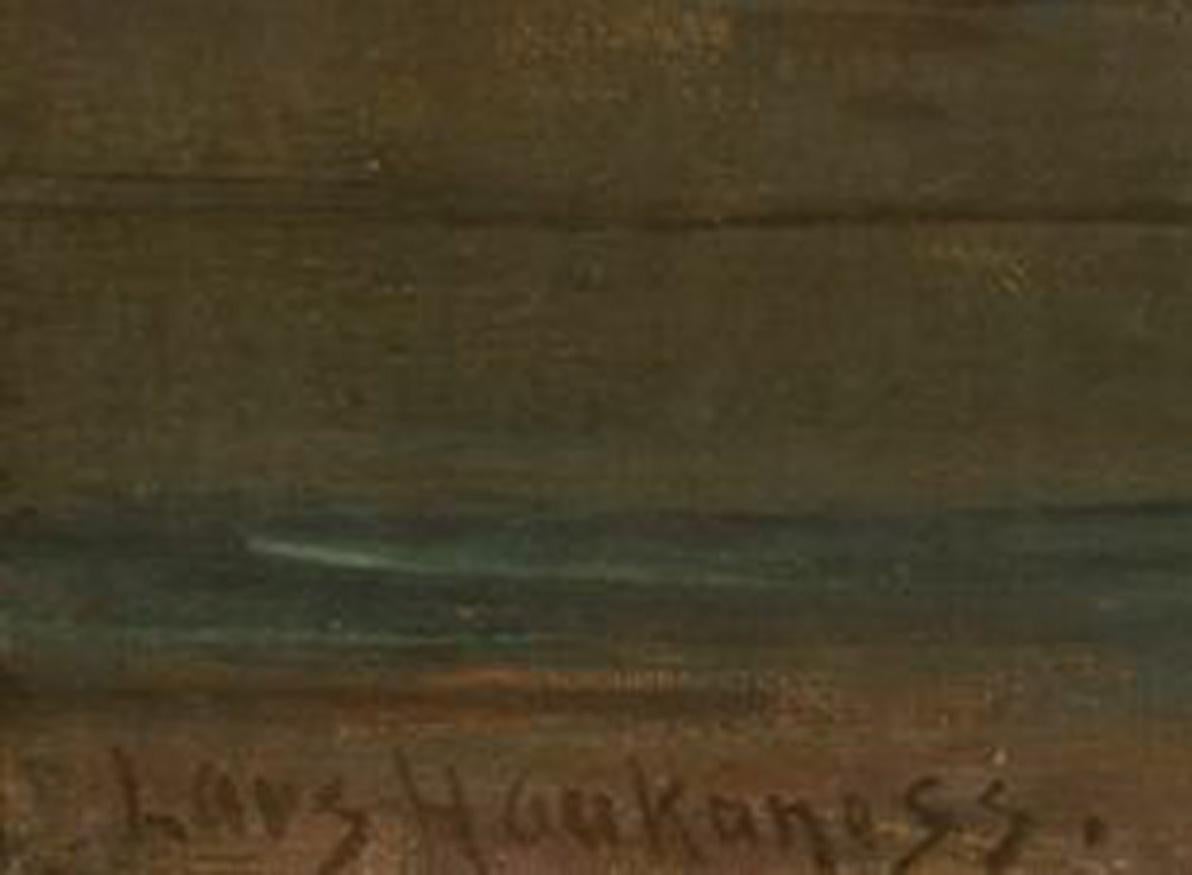Seascape, a Tonalist painting by Lars Jonson Haukaness (1862-1929, American) - Brown Landscape Painting by Lars Jonson Haukaness (1862-1929)