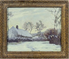Picardy, a Tonalist snow scene by Chester C. Hayes (1867-1947, American)