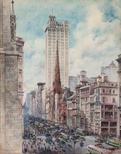 Street View, Fifth Avenue, Manhattan by Charles Hoppin (active 20th century)