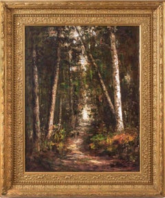 Forest Path, a landscape painting by Helen Mary Knowlton (1832-1918, American)