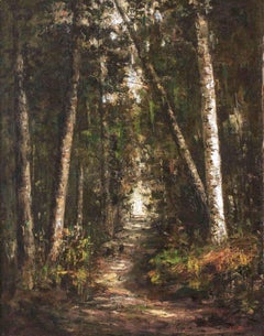 Forest Path, a landscape painting by Helen Mary Knowlton (1832-1918, American)