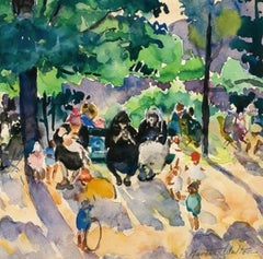 Vintage Filtered Sun, Luxembourg Gardens by Martha Walter (1875-1976, American)