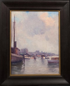 Calm Afternoon, 79th Street Boat Basin, Manhattan by Gustave Wolff (1863-1935)