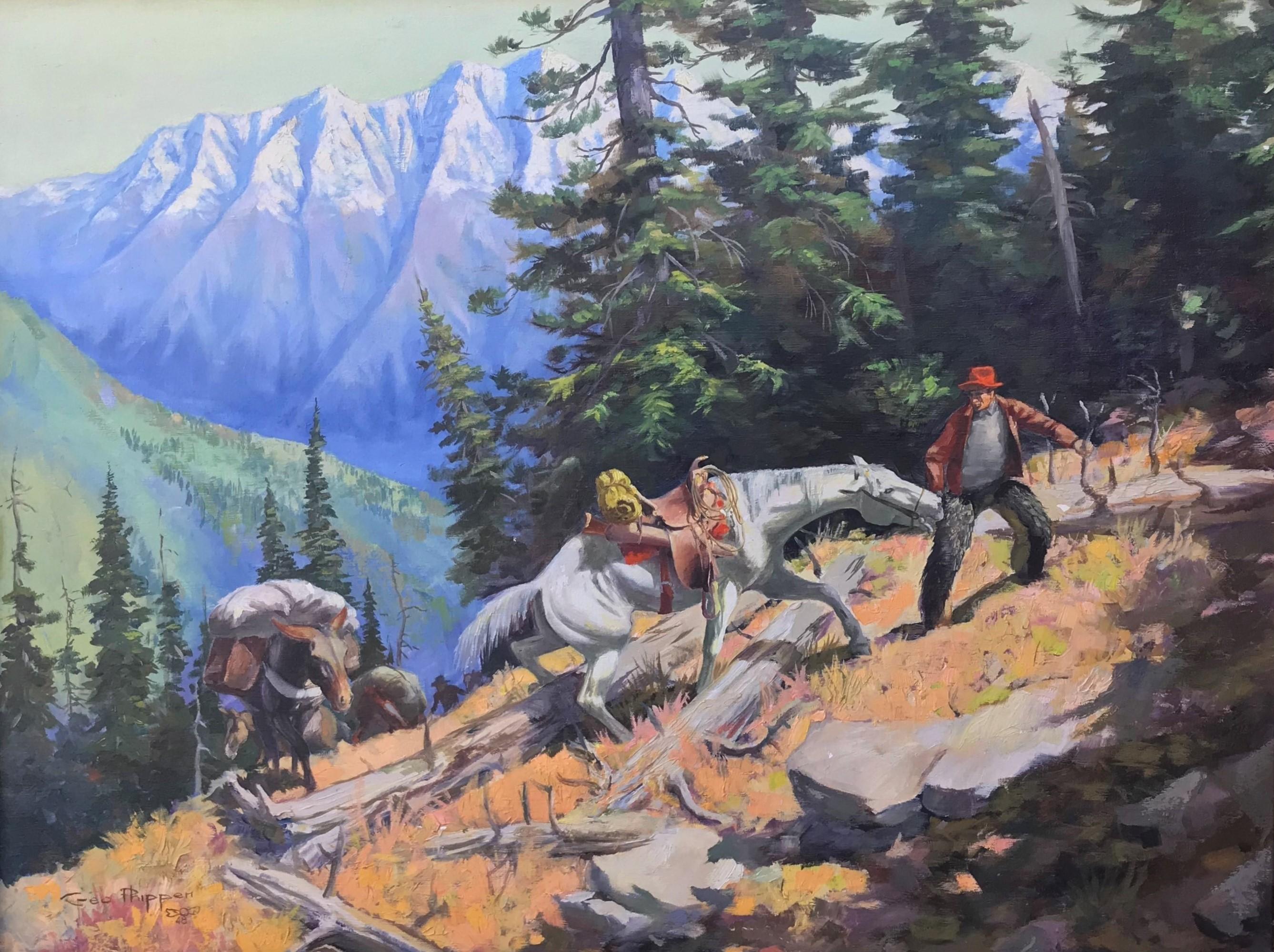 George Phippen Animal Painting – Up the Mountain