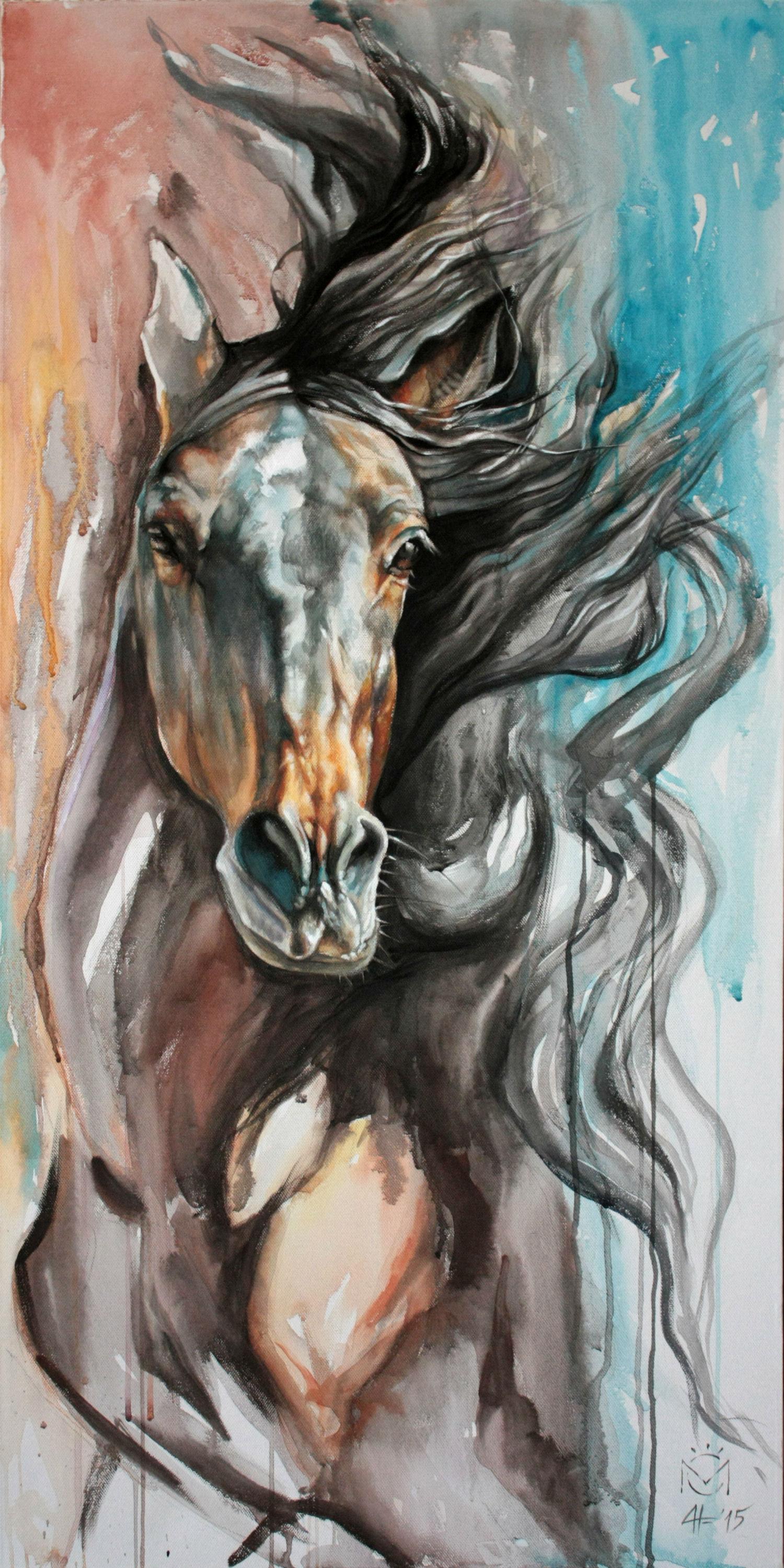 Daniela Nikolova Animal Art - Aquarelle on Canvas
