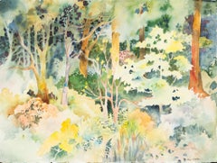 Hawaiian Forest Scene Watercolor on Paper Piilani Cook