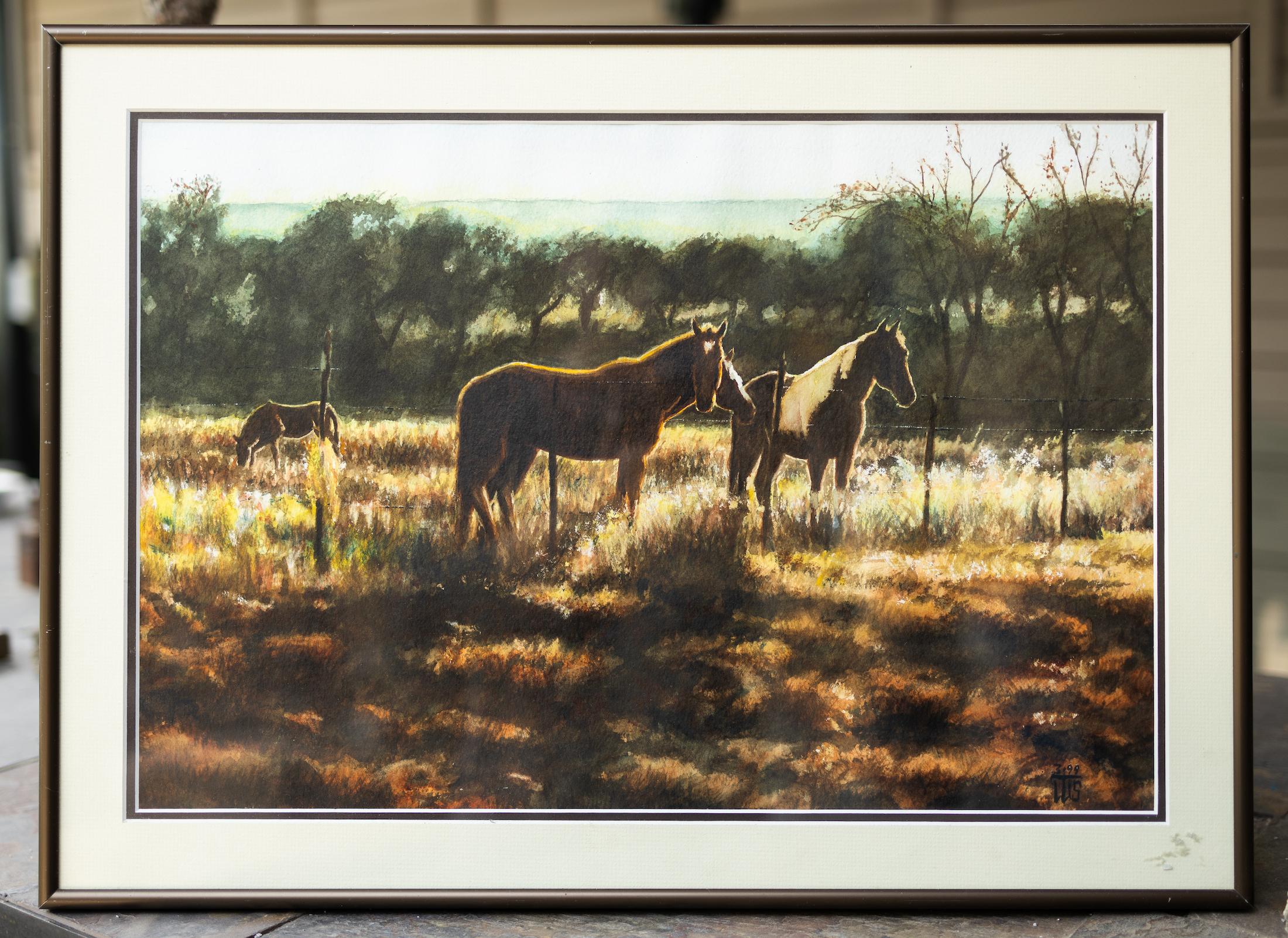 Horses in a Pasture - Art by Tom Shefelman
