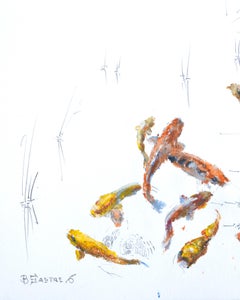 Estanque Koi en colores pastel