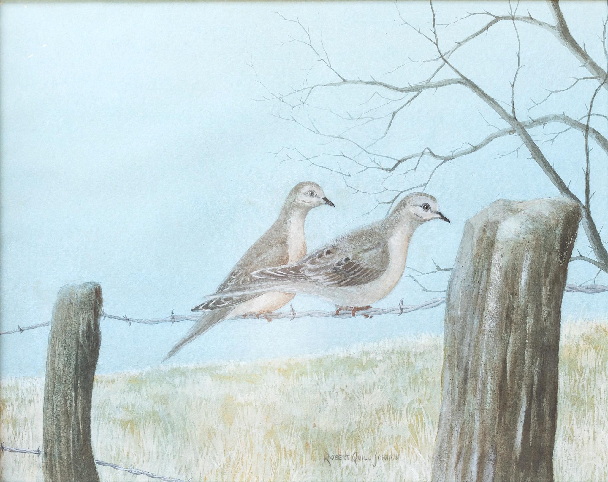 Robert Quill Johnson Landscape Art - Pair of Doves