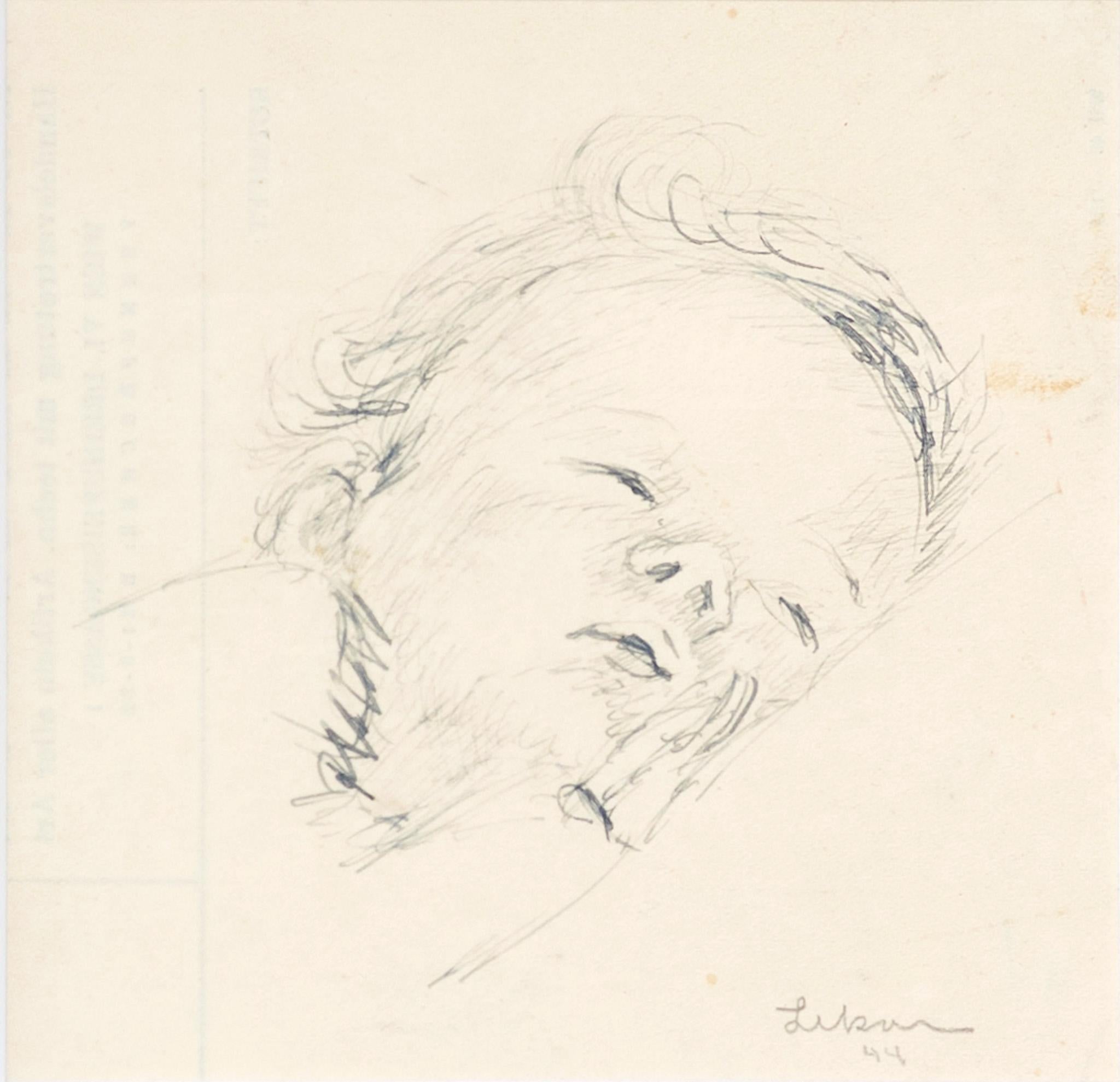 Gustav Likan Portrait - "Sleeping Infant" Sketch