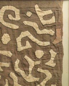 "Kuba Cloth 1" Geometric Fiber Art, Handmade, from Democratic Republic of Congo